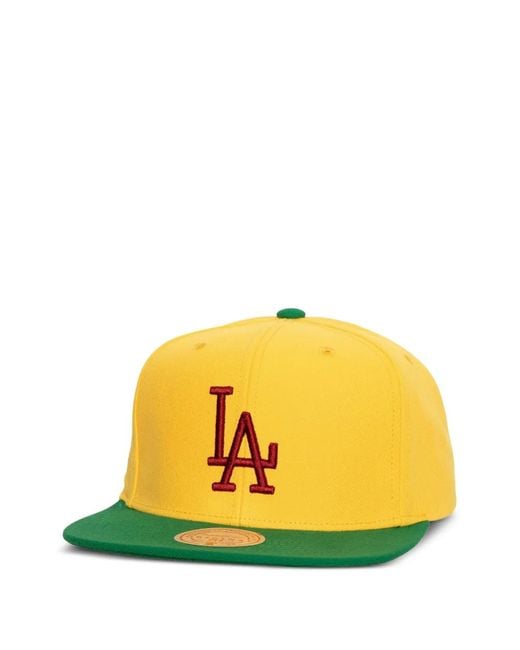 Mitchell & Ness Yellow Mlb Cooperstown Hometown Snapback Cap for men