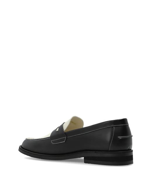 Duke & Dexter Black Wilde Clover-Print Leather Loafers for men
