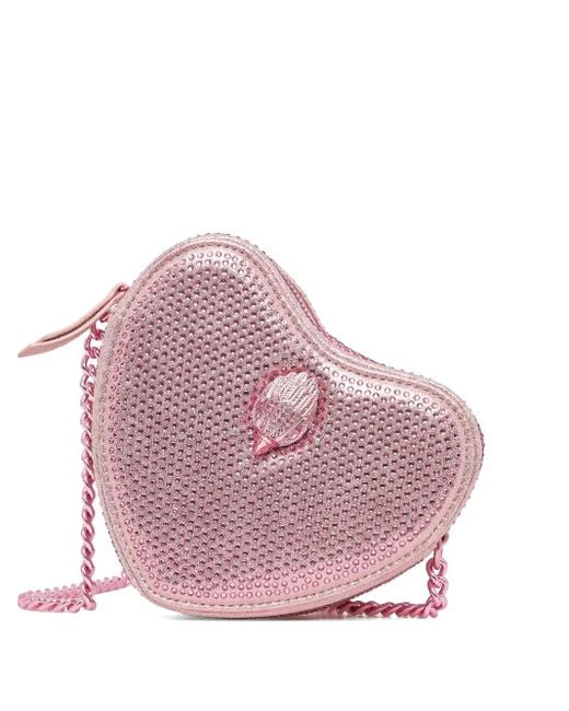 Kurt Geiger Pink Kensington Heart-Shaped Crossbody Bag