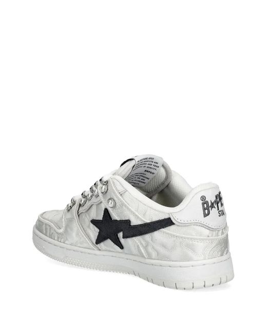 A Bathing Ape White Star-Embellishment Sneakers