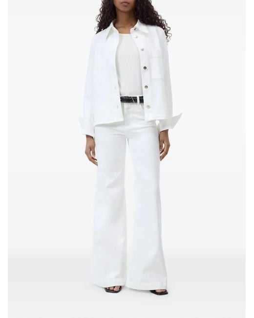 Closed White Button-Down Chest-Pocket Jacket