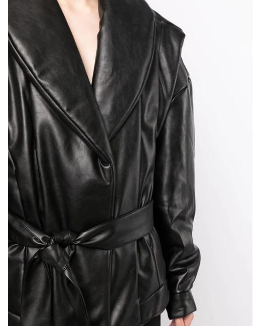 Anouki Black Faux-Leather Padded Jacket