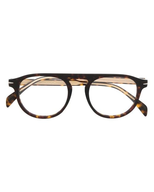 David Beckham Brown Round-Frame Glasses for men