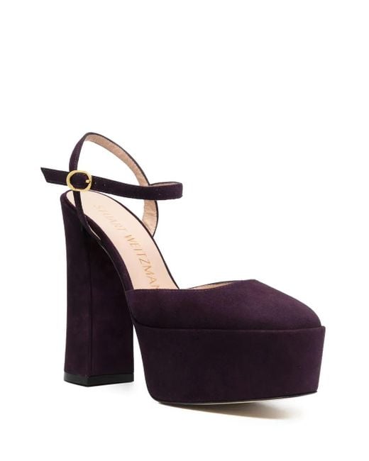 Stuart Weitzman Black Suede Platform Pumps