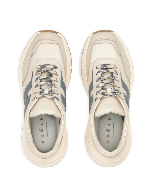 Hogan White Hi-Fi Leather Sneakers