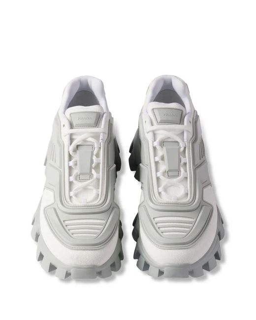 Prada Gray Cloudbust Platform-sole Sneakers for men