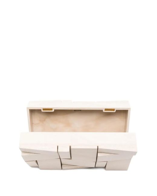 Cult Gaia Natural Galleria Geometric-Block Clutch Bag
