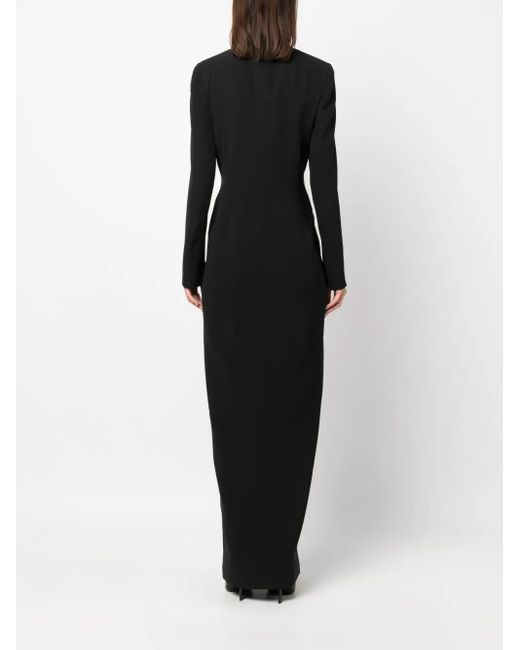 Ralph Lauren Black Double-Breasted Suit Maxi Dress