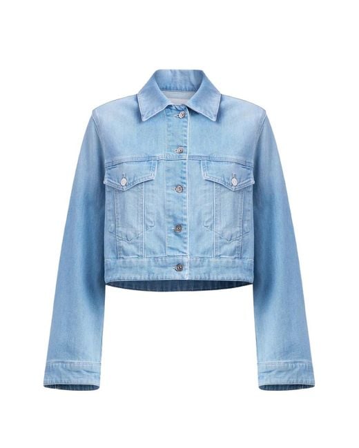 Dondup Blue Chest-Pocket Cropped Jacket