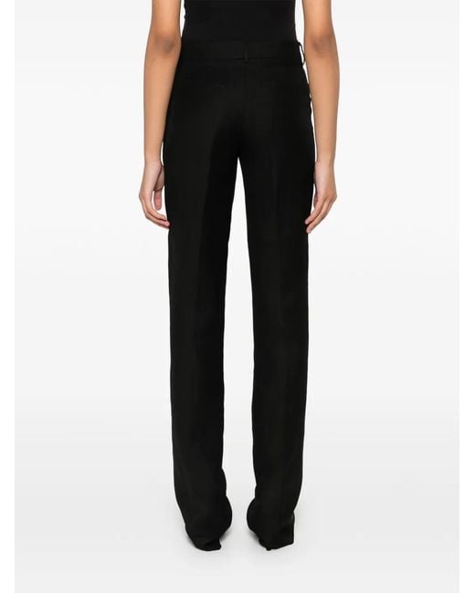 Sportmax Black Front-Pleat Trousers