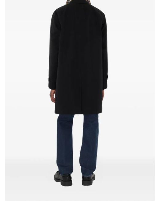 Burberry Black Mid-Length Camden Heritage Car Coat for men