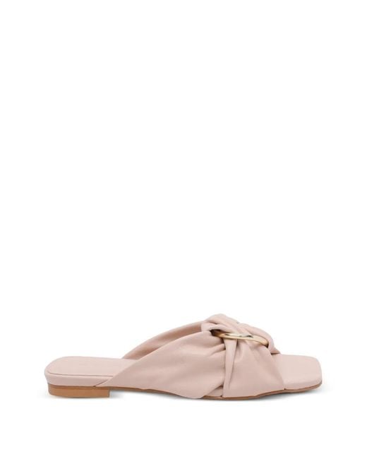 Angel Alarcon Pink Ring-Detail Knotted Sandals