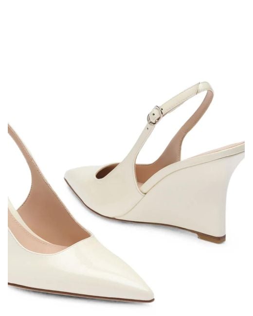 Stuart Weitzman White Vinnie Wedge Sandals