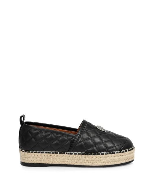 Philipp Plein Black Nappa Espadrillas Skull