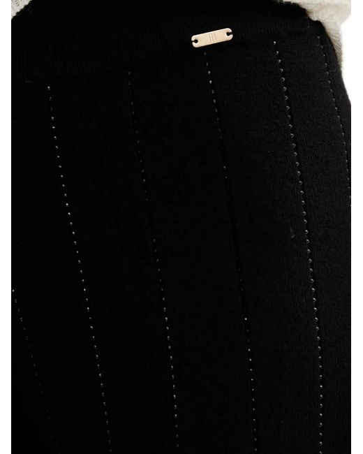 Fracomina Black Studded Wide Trousers