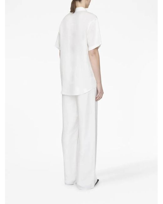 Anine Bing White Carrie Wide-Leg Trousers