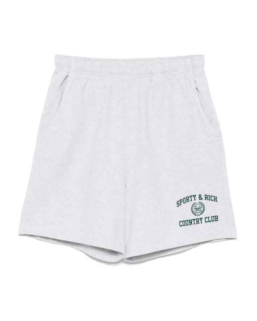 Sporty & Rich クレスト ジムショーツ White