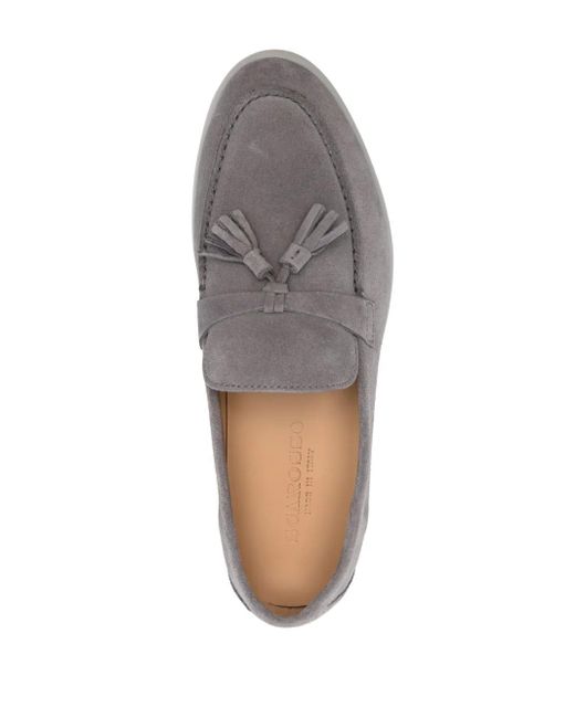 Scarosso Gray Tassel-Detail Suede Loafers