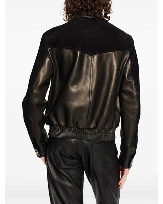 Versace Black Greca-Embossed Panelled Jacket for men