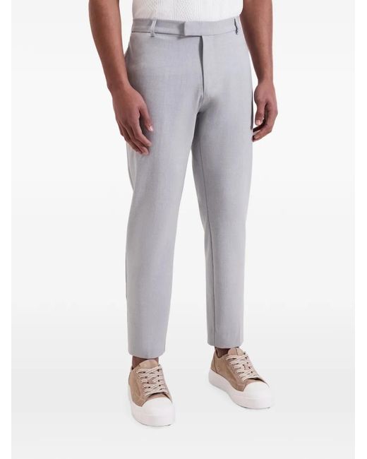 Mauvais Gray Aster Belt-Loop Tailored Trousers for men
