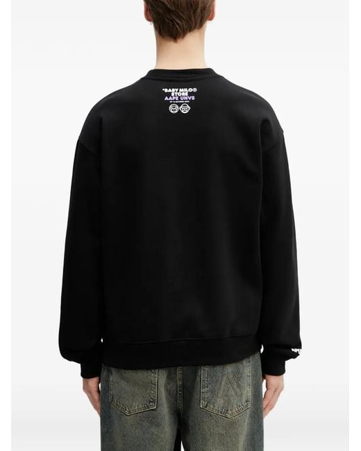 Aape By A Bathing Ape Black X Baby Milo Store Aapeunvs Sweatshirt for men