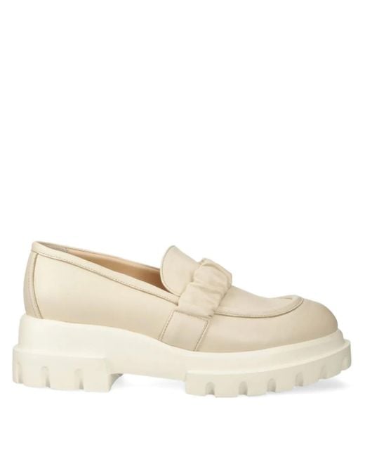Agl Attilio Giusti Leombruni Natural 60Mm Ruffled Platform Loafers