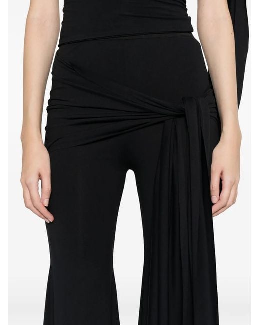 Axel 113 Black Tina Drap Flar Trousers
