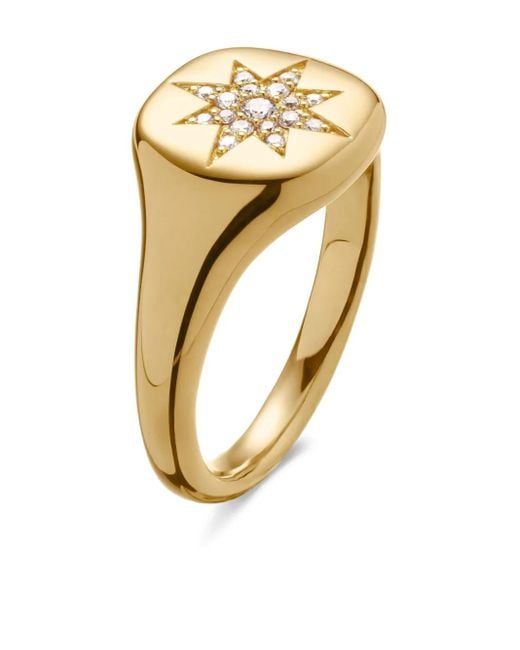 David Yurman Metallic 18Kt Cable Collectibles Compass Diamond Pinky Ring (9.7Mm)