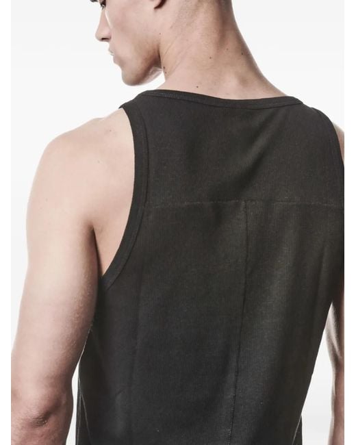 Thom Krom Geribbelde Tanktop in het Black voor heren
