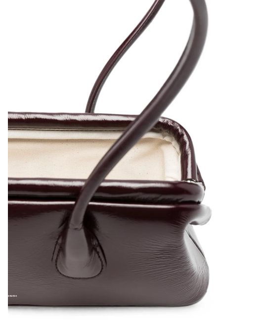 OSOI White Mini Boat Wide Leather Shoulder Bag