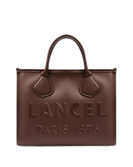 Lancel Brown M Jour Grained Leather Tote Bag