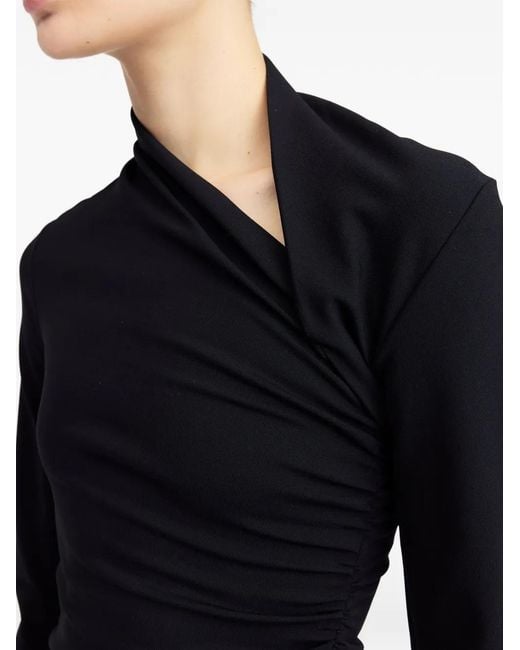 16Arlington Black Yola Feather-trim Midi Dress