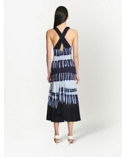 Proenza Schouler Blue Tie-Dye Print Midi Dress