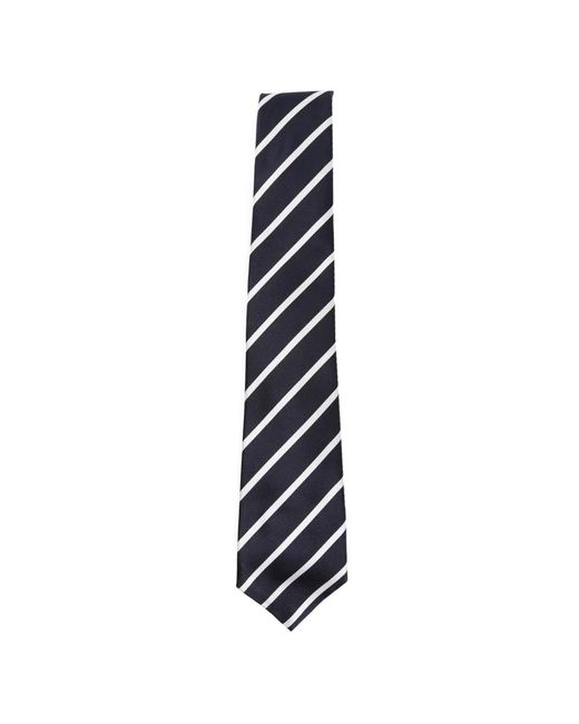 Kiton White Diagonal-Stripe Silk Tie for men