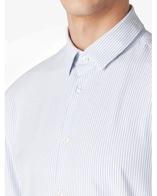 Giorgio Armani White Striped Cotton-Blend Shirt for men
