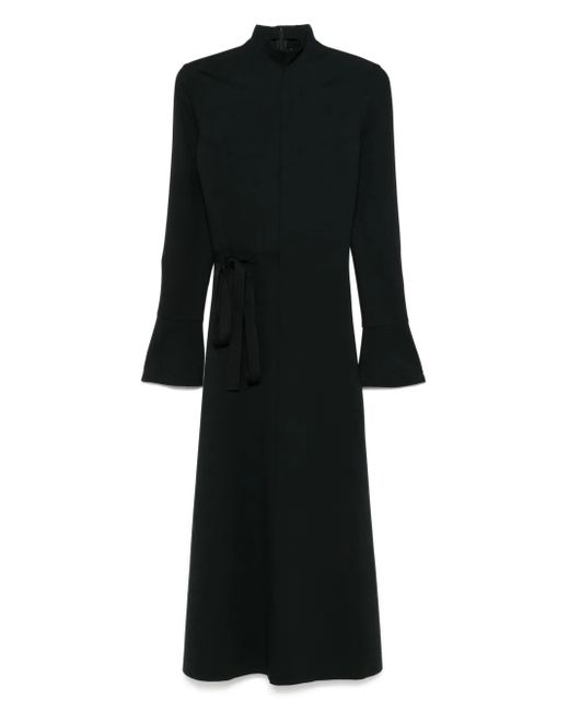 Aganovich Black Strap-Detail Maxi Dress