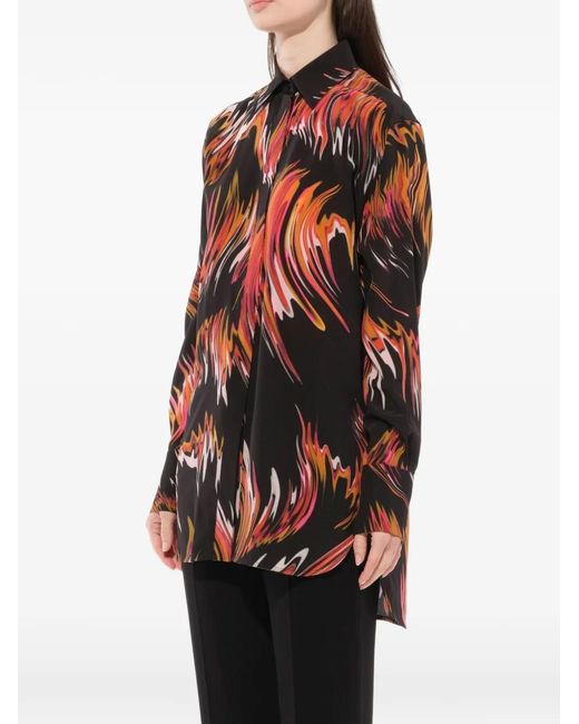 Givenchy Red Graphic-Print Button-Down Shirt