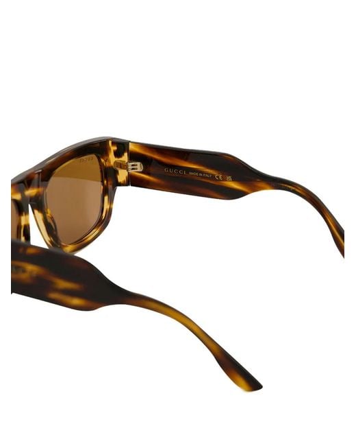 Gucci Brown Tortoiseshell-Pattern Sunglasses