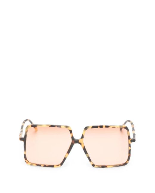 Kuboraum Natural Tortoiseshell-Effect Wavy-Arm Sunglasses