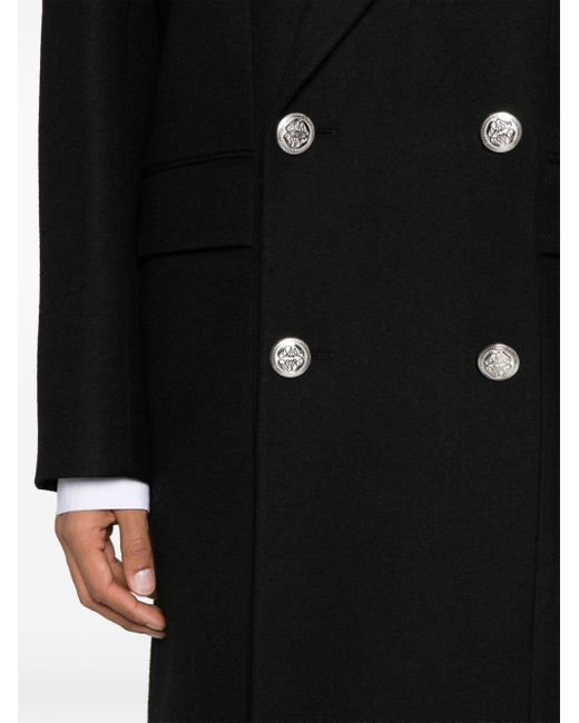 Manteau croisé en laine Alexander McQueen pour homme en coloris Black