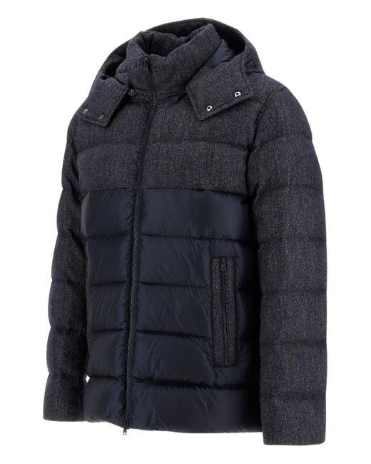 Herno Blue Padded Hooded Jacket for men