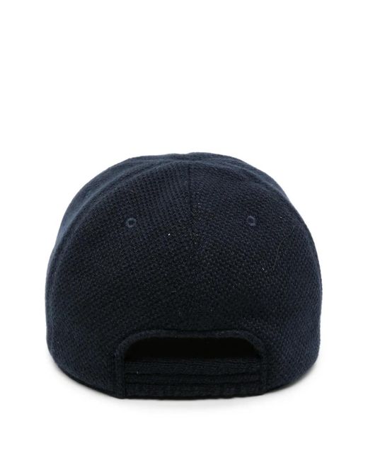 Kiton Blue Waffle-Knit Baseball Cap for men