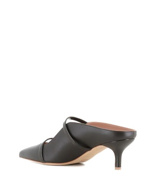 Malone Souliers Gray Pointed-Toe Strap Pumps
