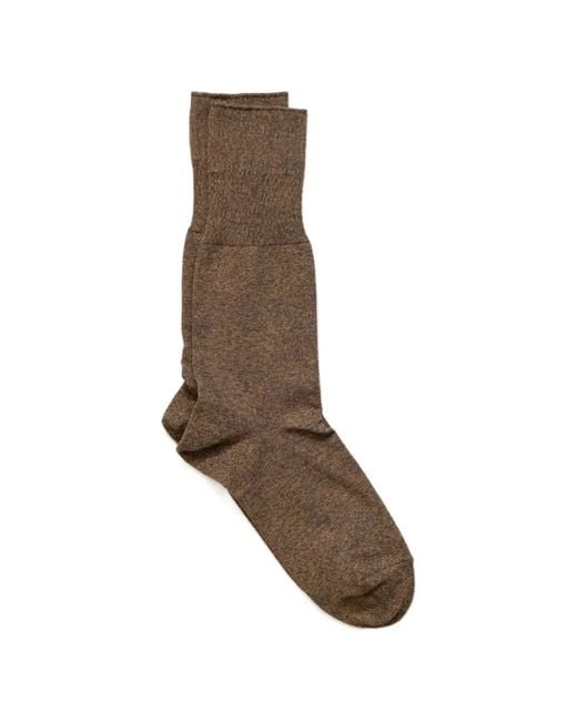 yahae Brown Organic-Cotton Ribbed Socks
