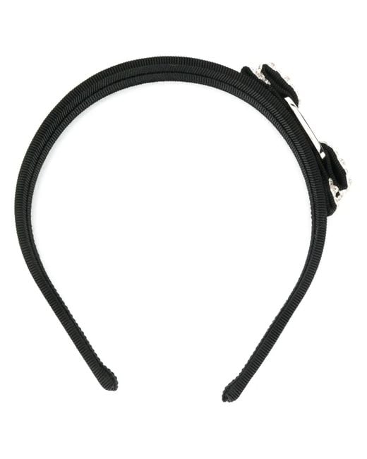 Ferragamo Black Embellished Vara Head Band