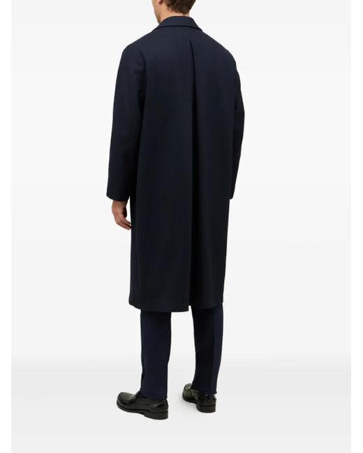 Boglioli Blue Single-breasted Wool-blend Coat for men