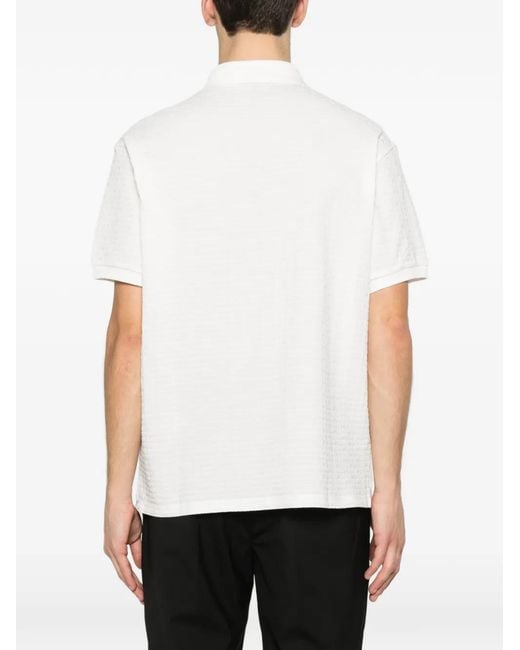 Emporio Armani White Logo Cotton Polo Shirt for men