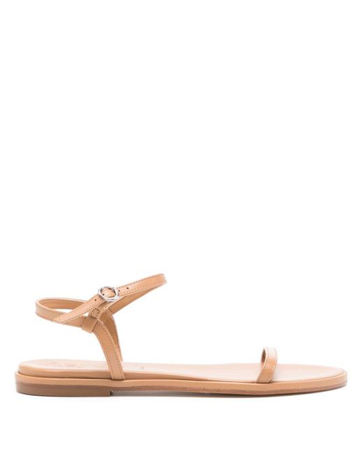Aeyde Brown Nettie Leather Flat Sandals