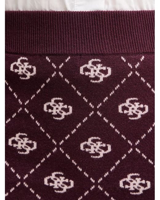 Guess Gebreide Mini-Rok Met Monogram in het Red