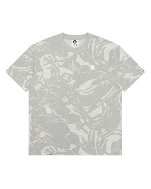 Aape By A Bathing Ape Gray Camouflage-Print T-Shirt for men